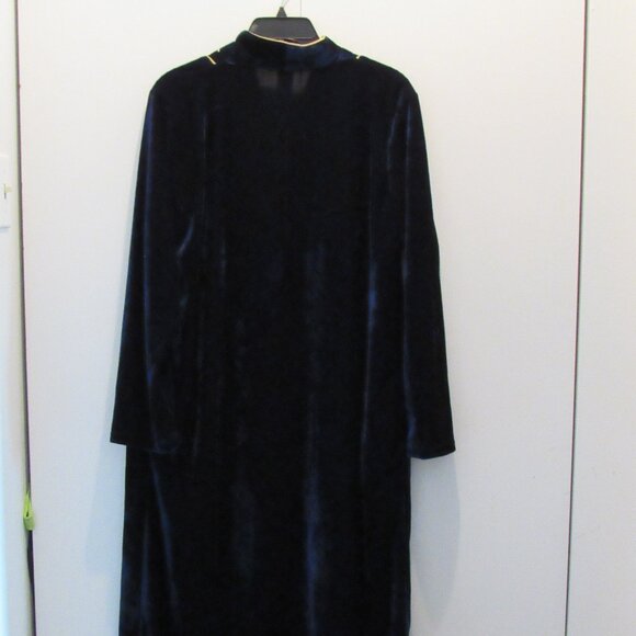 Vintage Carroll Reed Blue Velvet Dress Small - Picture 6 of 10